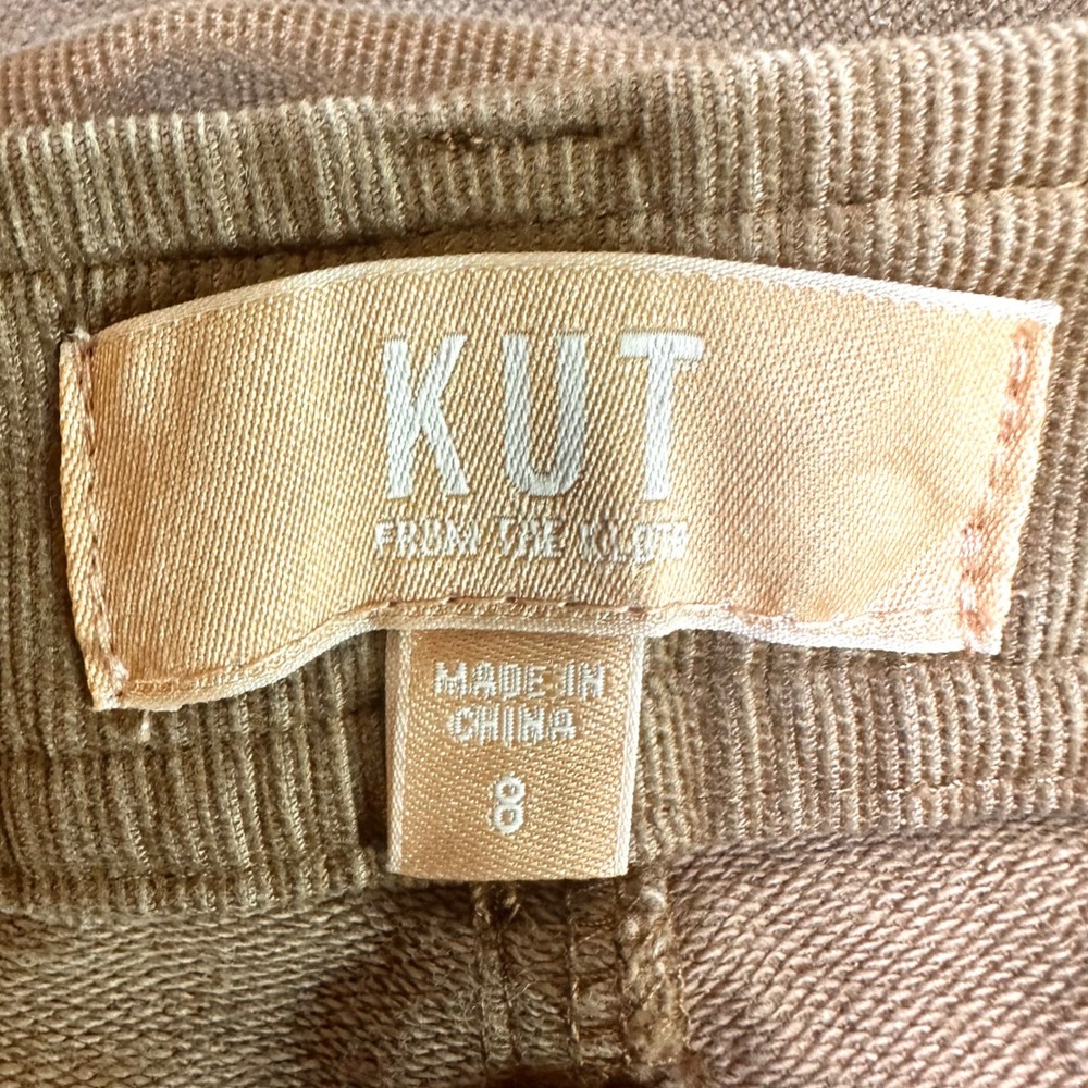 KUT FROM THE KLOTH Brown Corduroy Kaya Cropped Wide Leg Pants Women's 8 Utility - Picture 6 of 7